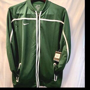 NWT Nike Jacket Athletic Men SZ LGT Green white Sweat top Full zipper